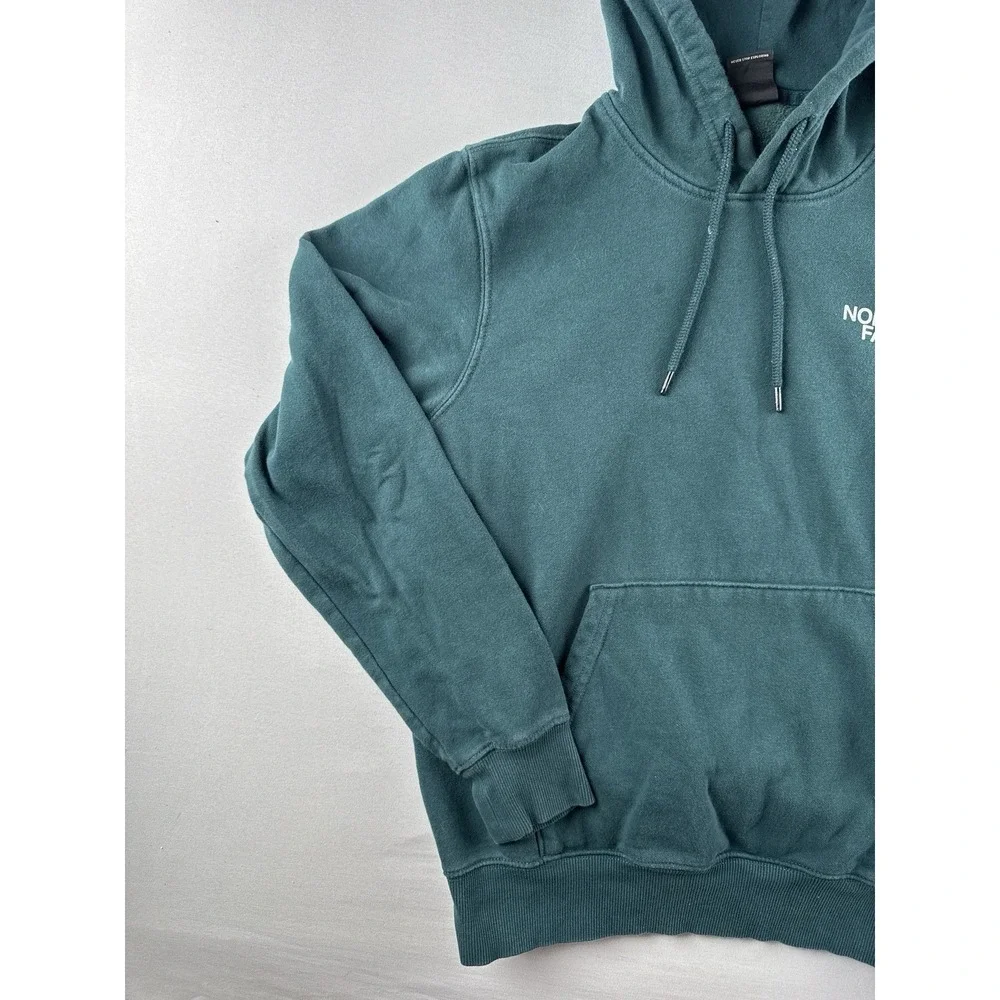 The North Face Box Logo Pullover Hoodie Green Mens Small Outdoor Streetwear